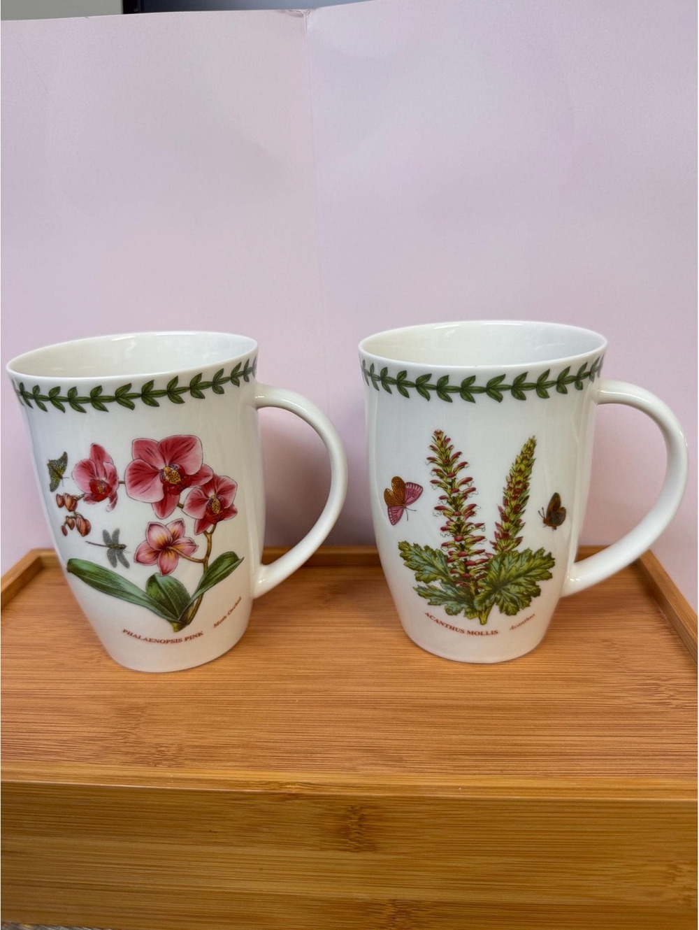 Vintage 2000 s   Portmeirion Zodaic Botanical Mugs - Discontinued - Set of 2